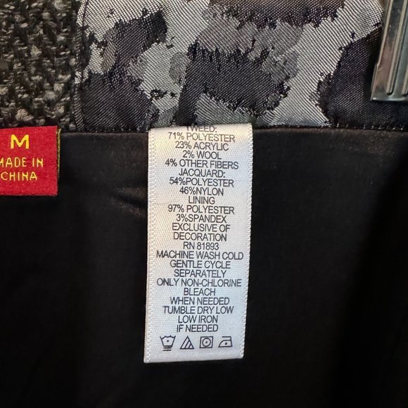 G.I.L.I. Tweed Pencil Skirt with Lace and Leopard Print Side Panels - Picture 6 of 7